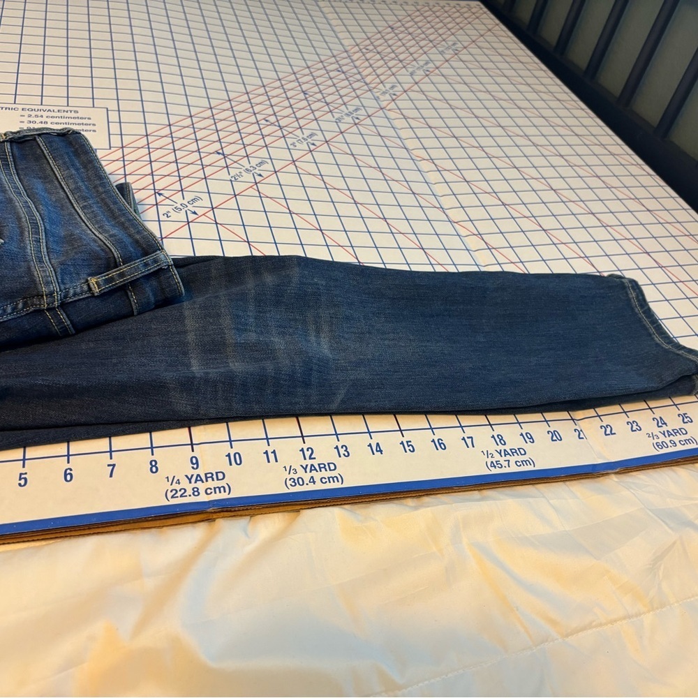 Anthropologie Pilcro & Letterpress Dark Blue Split-Ankle Jeans – Size 28 - Picture 14 of 15